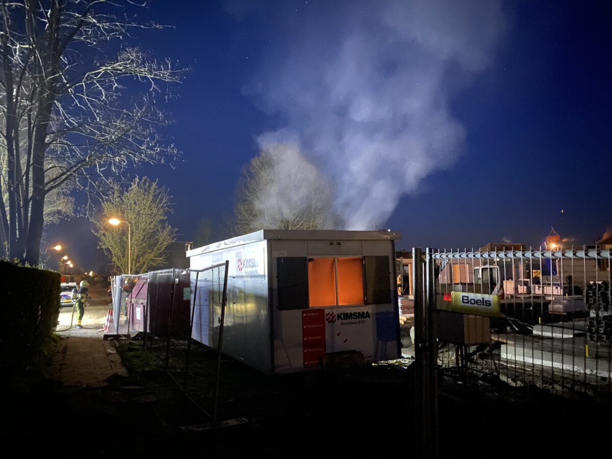 Bouwkeet vat vlam in Drachten
