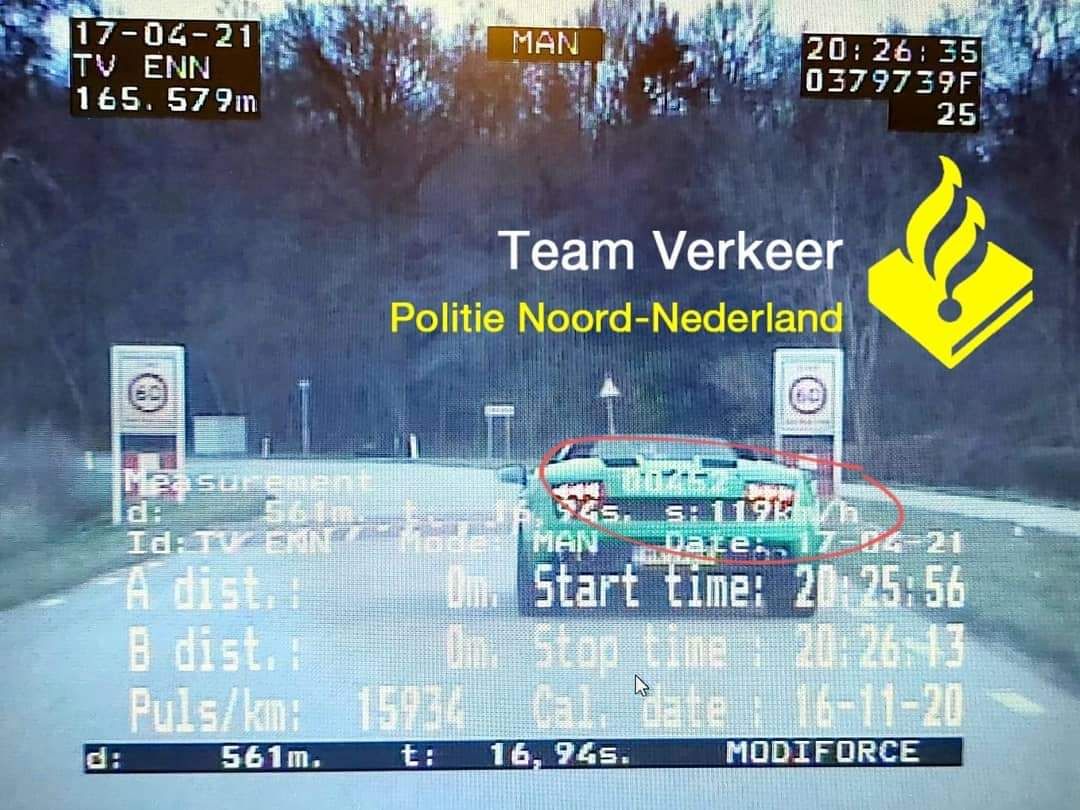 Rijbewijs en Lamborghini in beslag genomen na snelheidsoverschrijding in Drachten
