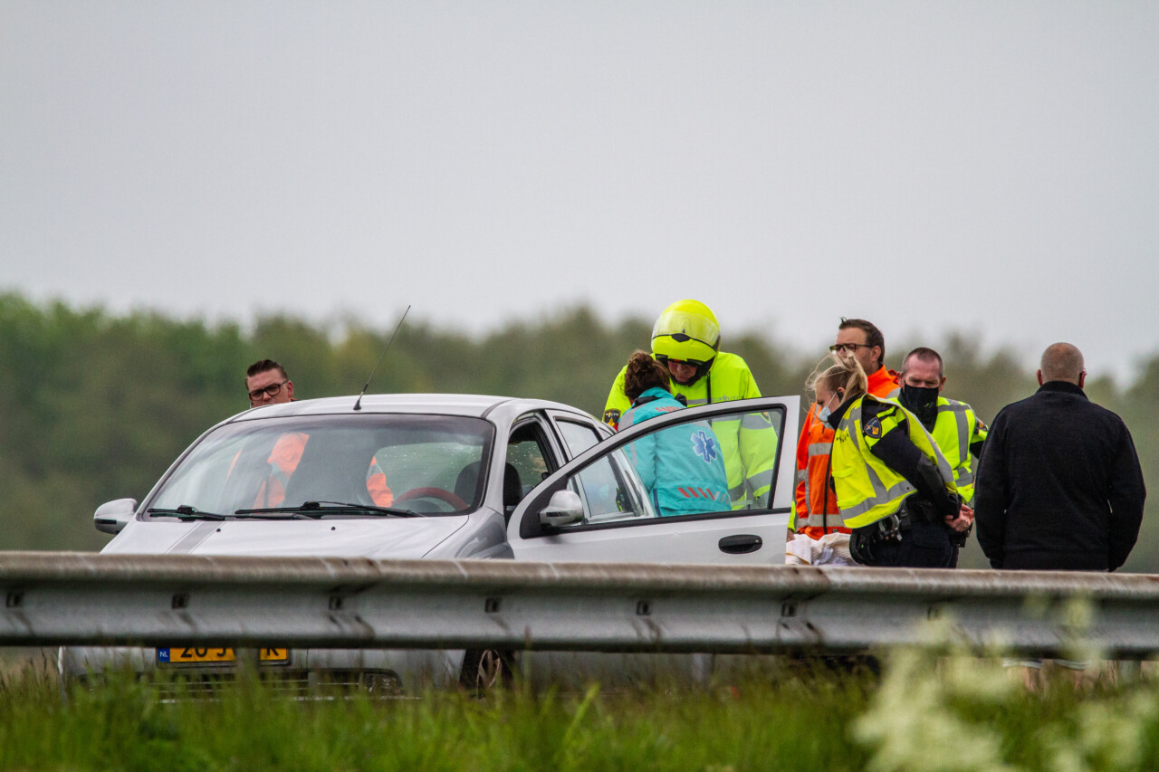 Gewonde bij ongeval in file op A7 bij Beetsterzwaag