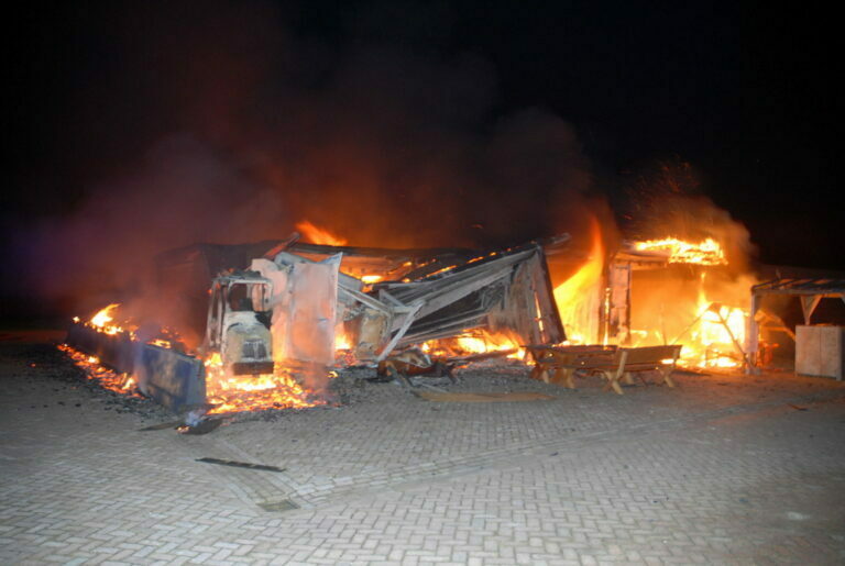 Schuur verwoest door brand in Opende