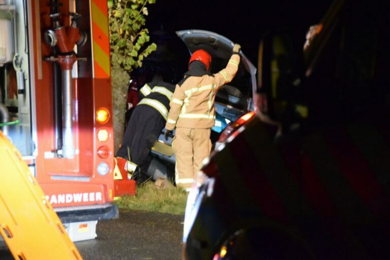 Auto botst op boom op N388 bij Grijpskerk; één inzittende ernstig gewond