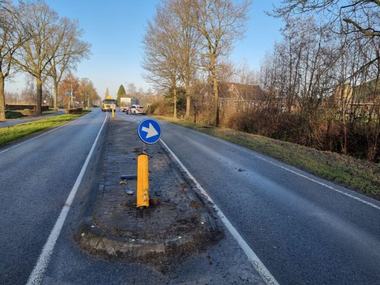 Bestelauto duikt struiken in op N358 bij Surhuizum