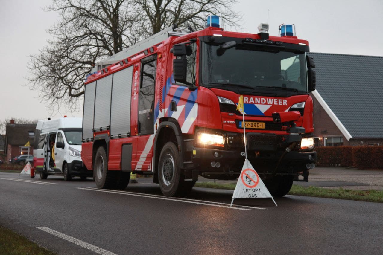Klein gaslek zorgt voor tijdelijke stremming N858 bij Donderen