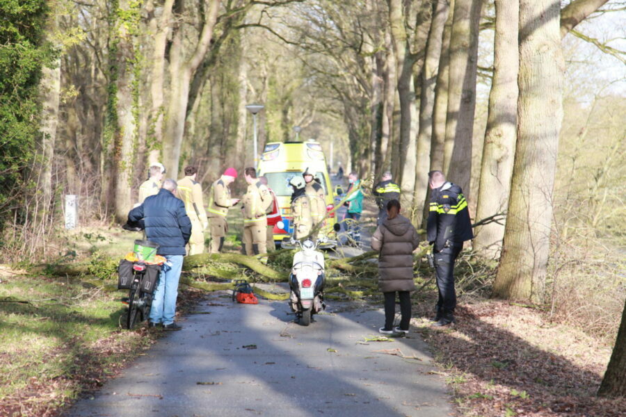 E-Biker botst tegen omgevallen boom in Emmen en raakt zwaargewond