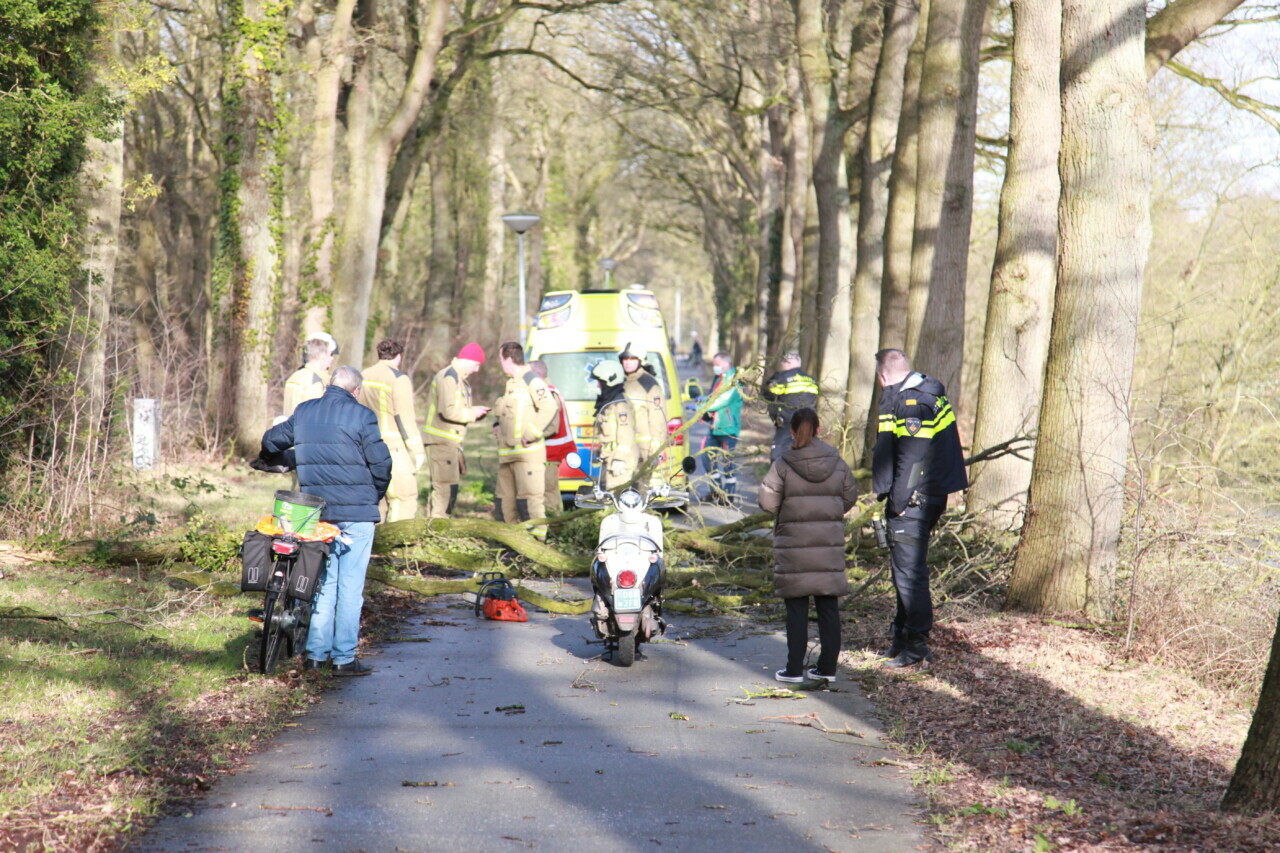 E-Biker botst tegen omgevallen boom in Emmen en raakt zwaargewond