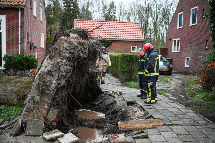 Storm Dudley veroorzaakt veel schade in Noord Nederland (fotoserie)