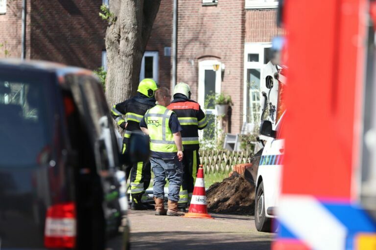 Gaslekkage bij graafwerkzaamheden in Heerenveen