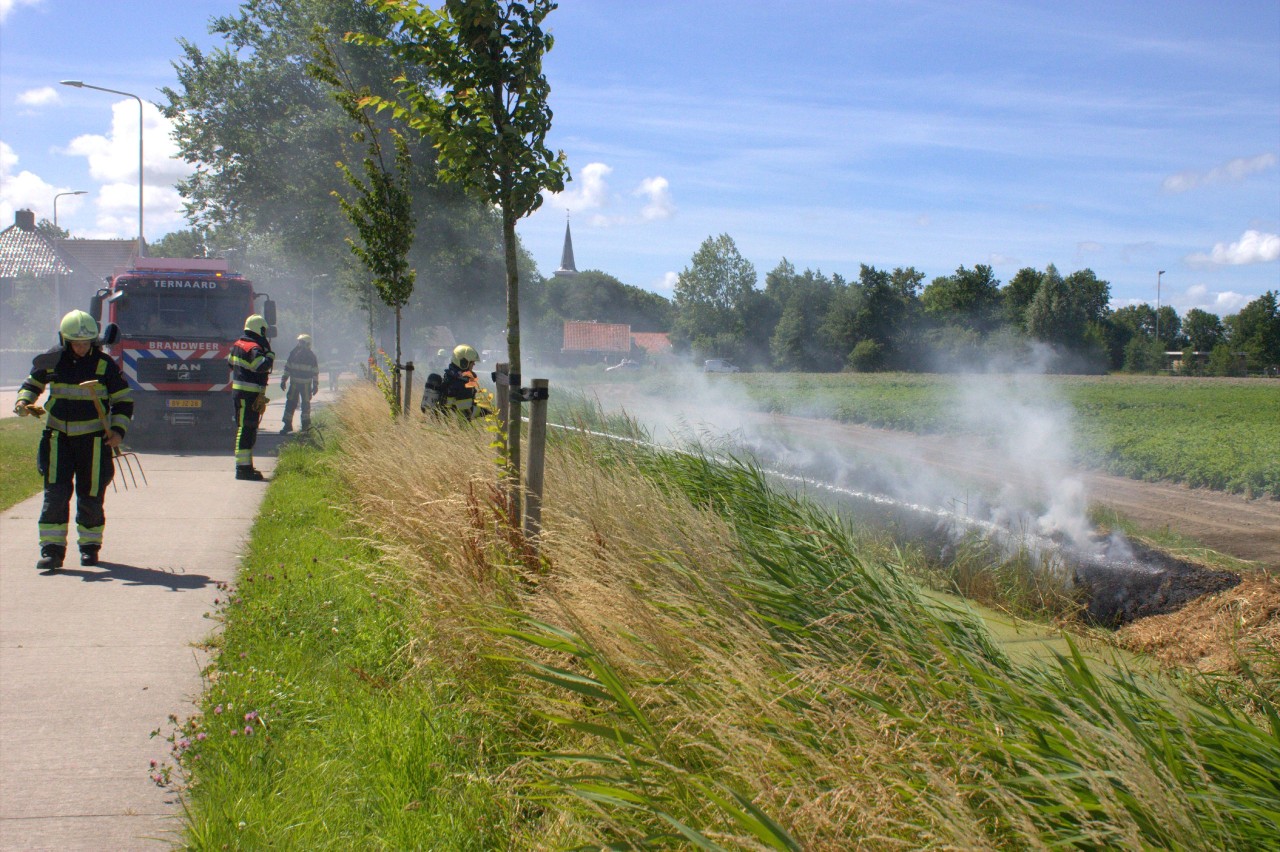 Bermbrand langs Nesserwei Ternaard snel onder controle