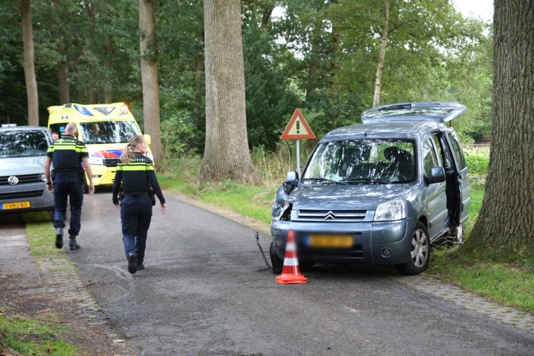 Auto botst tegen boom bij Boijl