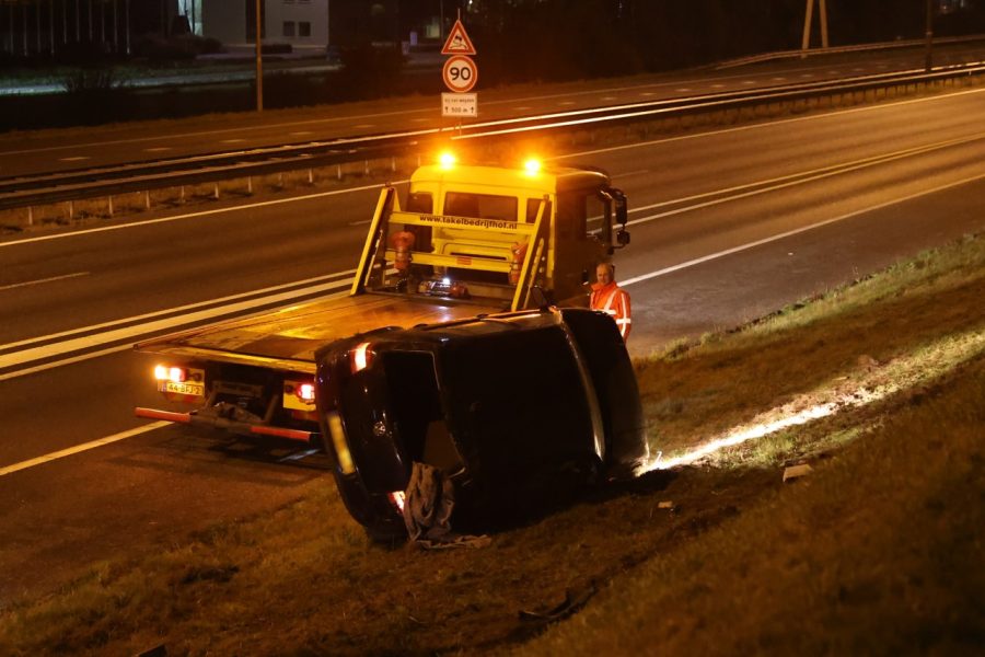 Bestuurder gewond bij eenzijdig ongeval op de A32 bij Heerenveen