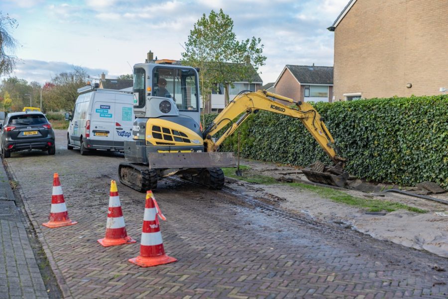 Lekke waterleiding in Joure