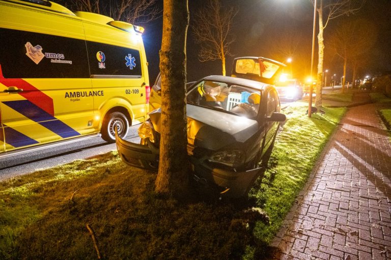 Vrouw botst tegen boom in Gerkesklooster