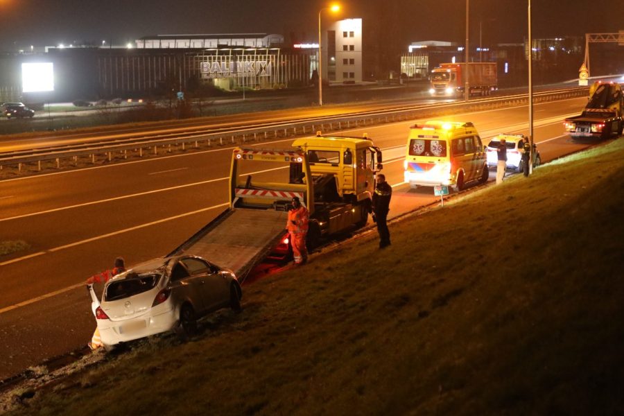 Eenzijdig ongeval op de A32 bij Heerenveen