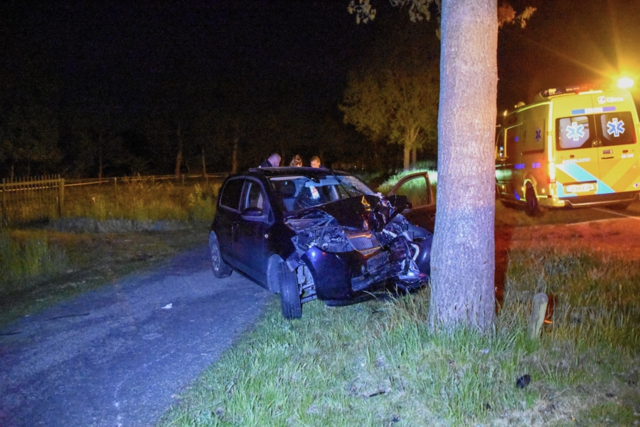 Automobilist gewond na botsing tegen boom