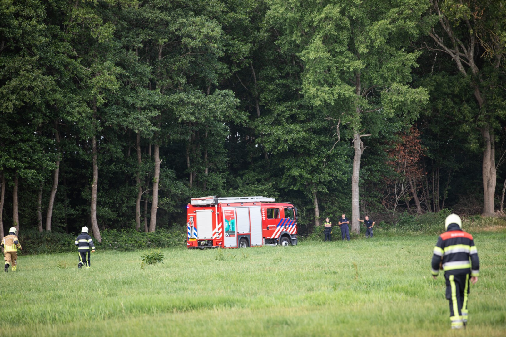 Voorbijgangers alarmeren hulpdiensten na ontdekking brand in bosperceel