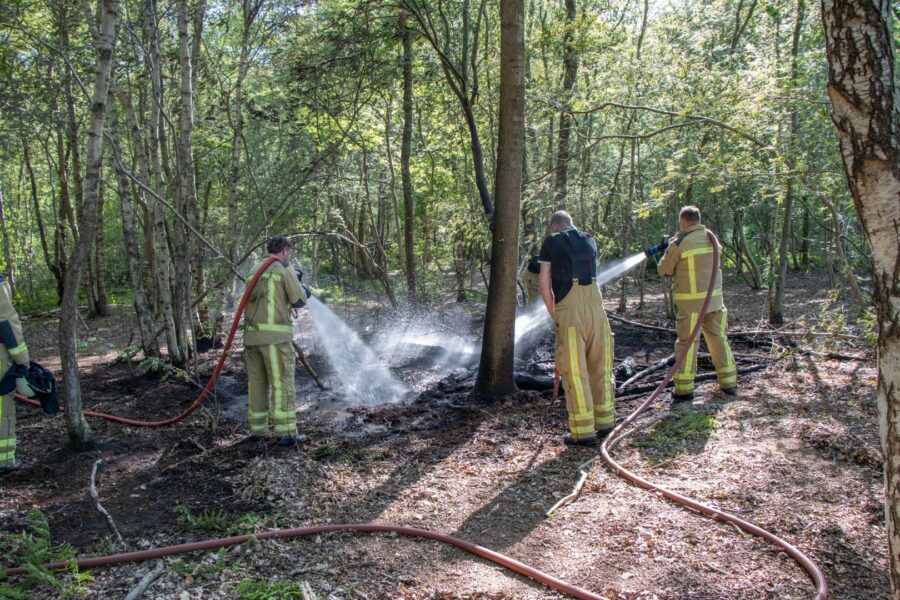 Brandweer rukt uit voor brand in bos