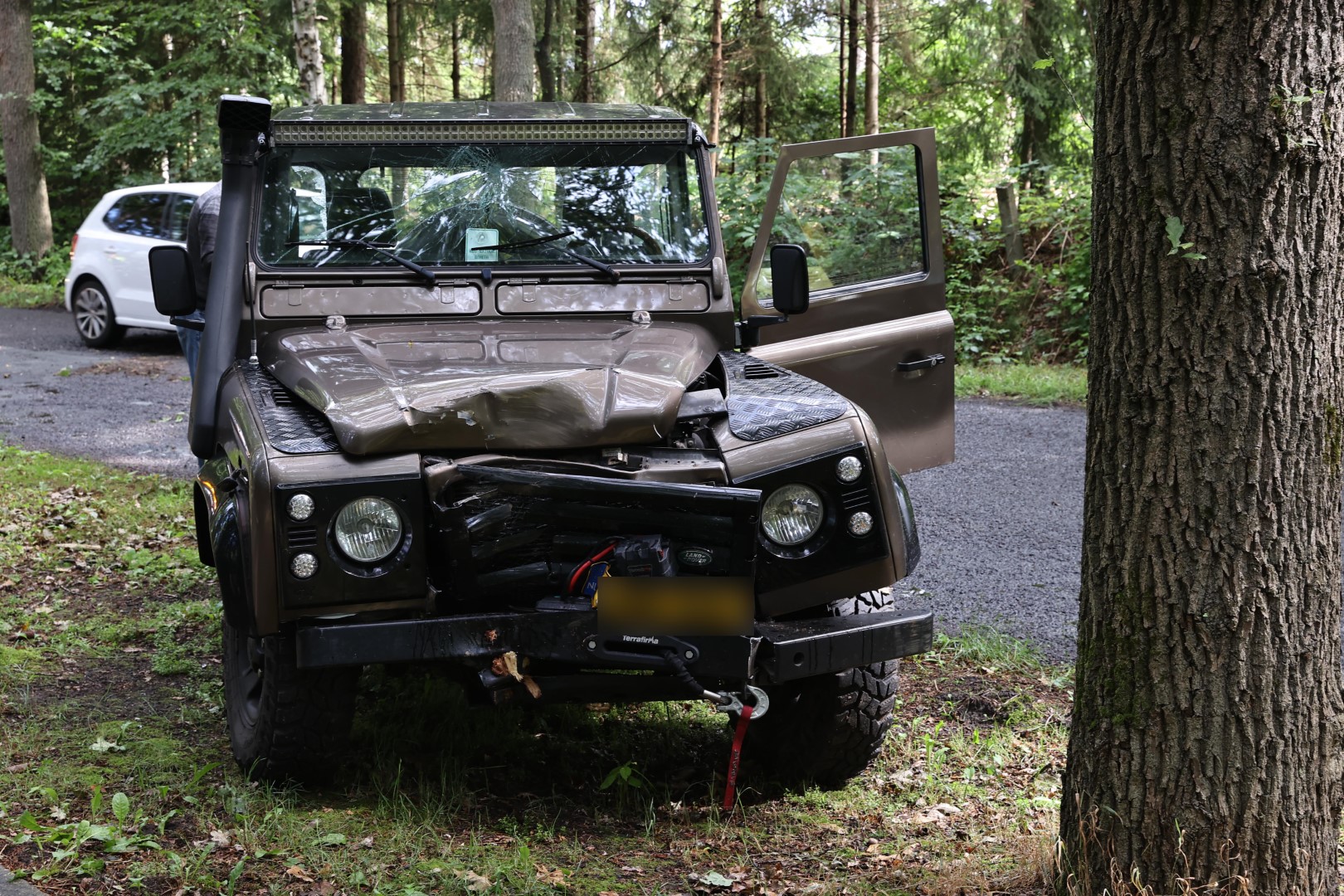 Bestuurder botst tegen boom door nat wegdek