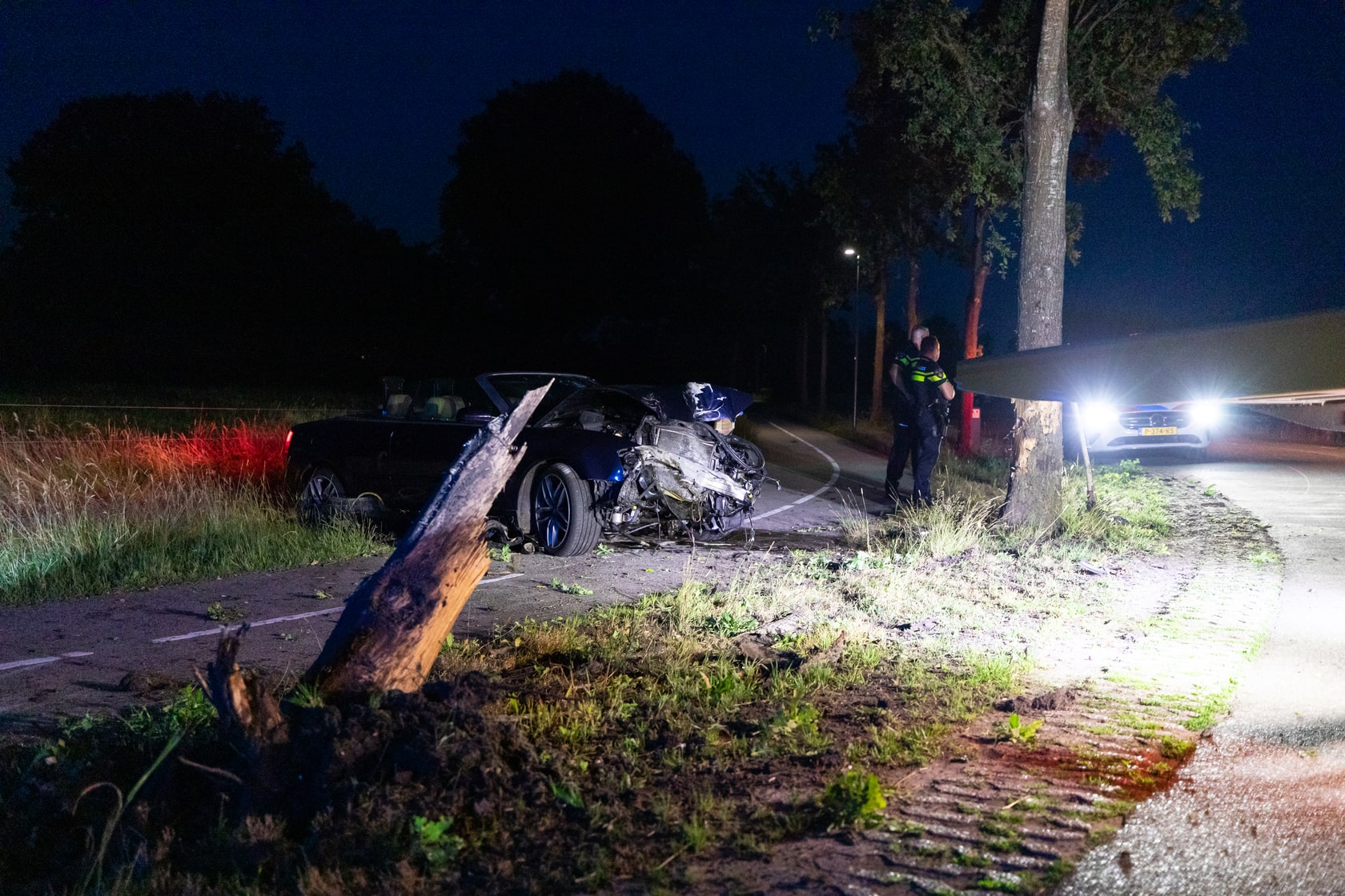 Automobilist spoorloos na crash tegen boom