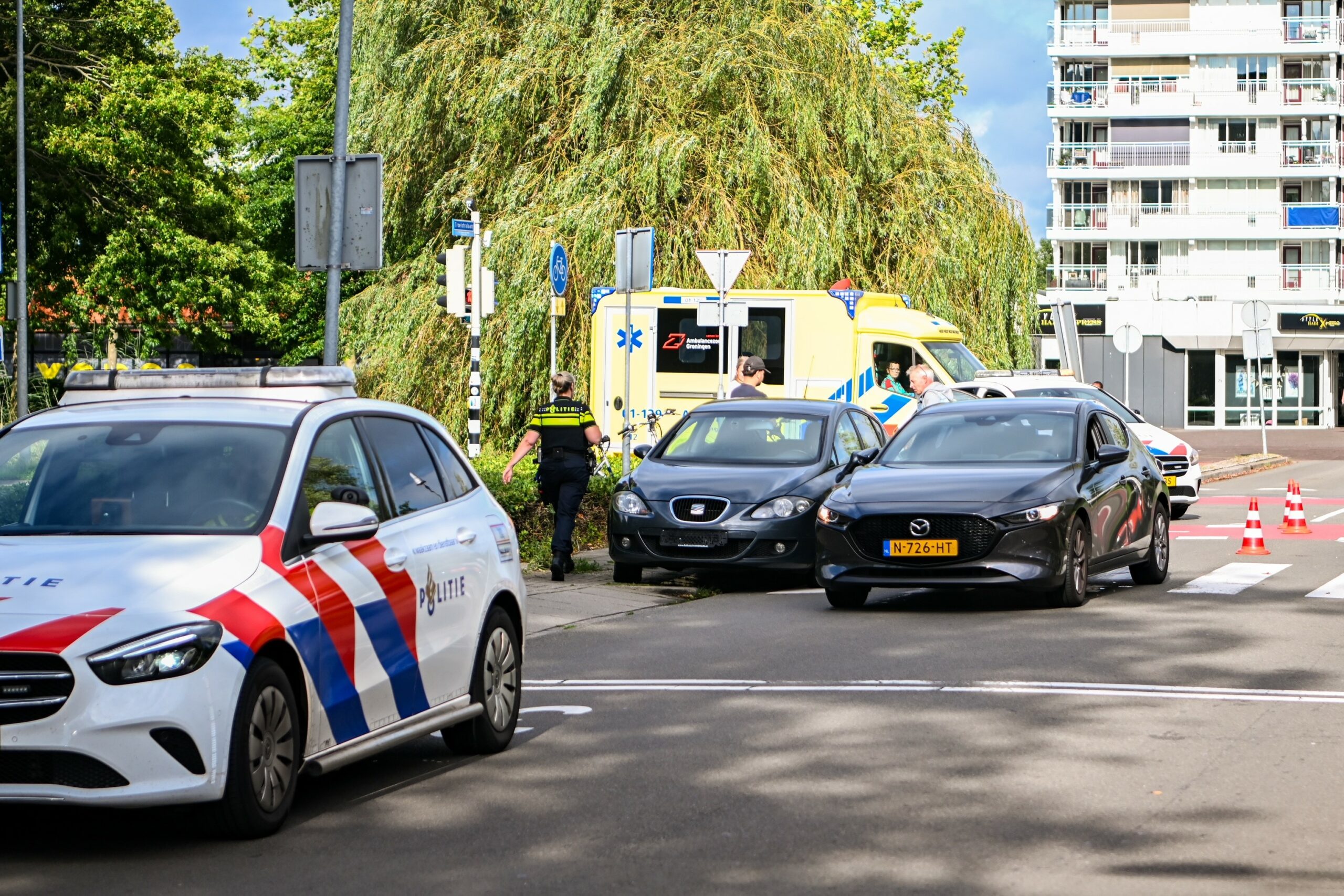 Fietser gewond na aanrijding door auto