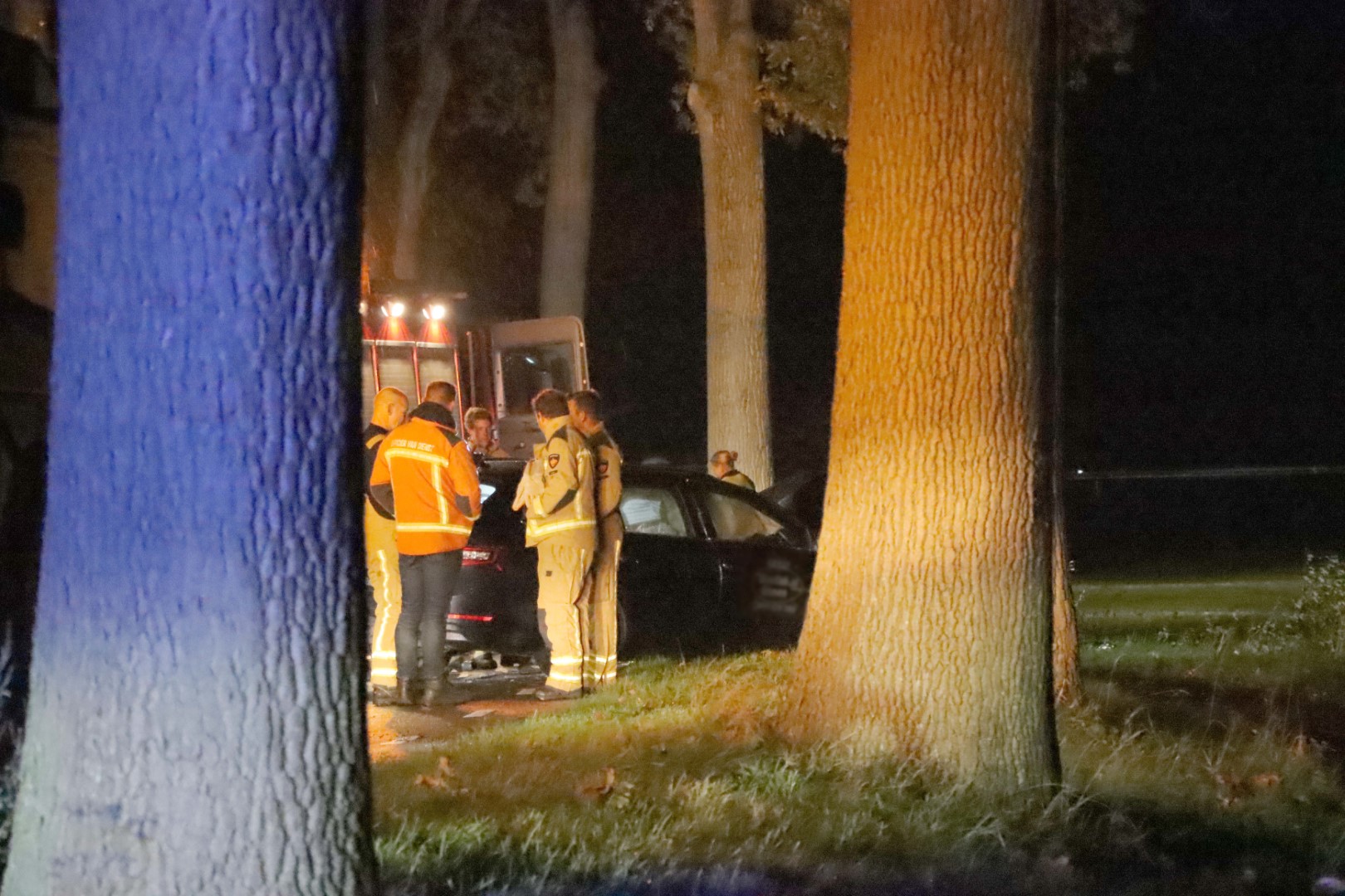 Taxichauffeur gewond bij eenzijdig ongeval tegen boom