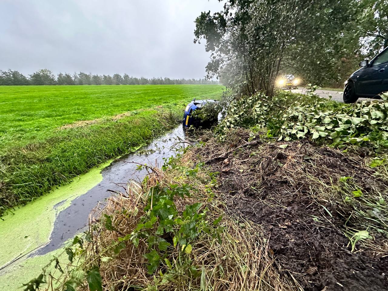 Automobilist belandt in de sloot