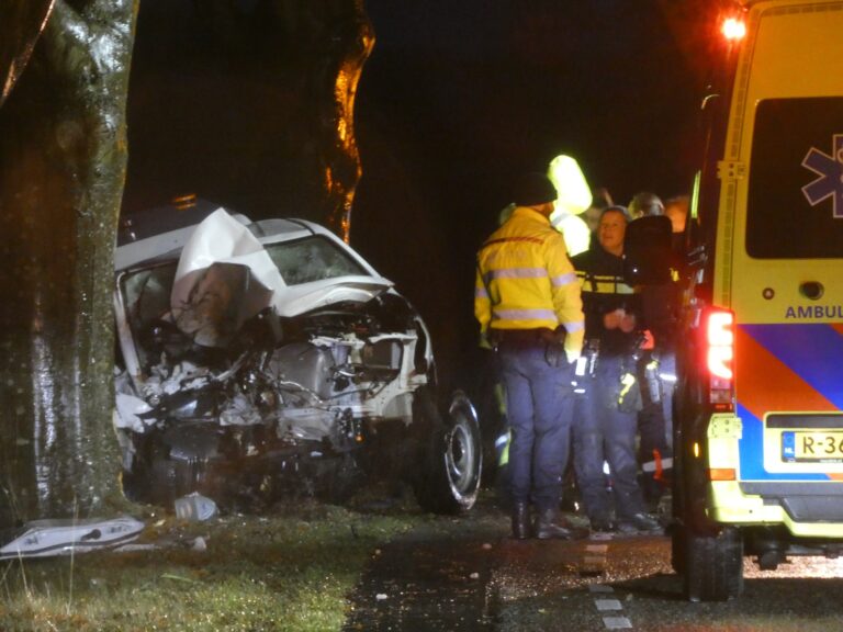 Auto botst tegen boom, traumateam ingezet