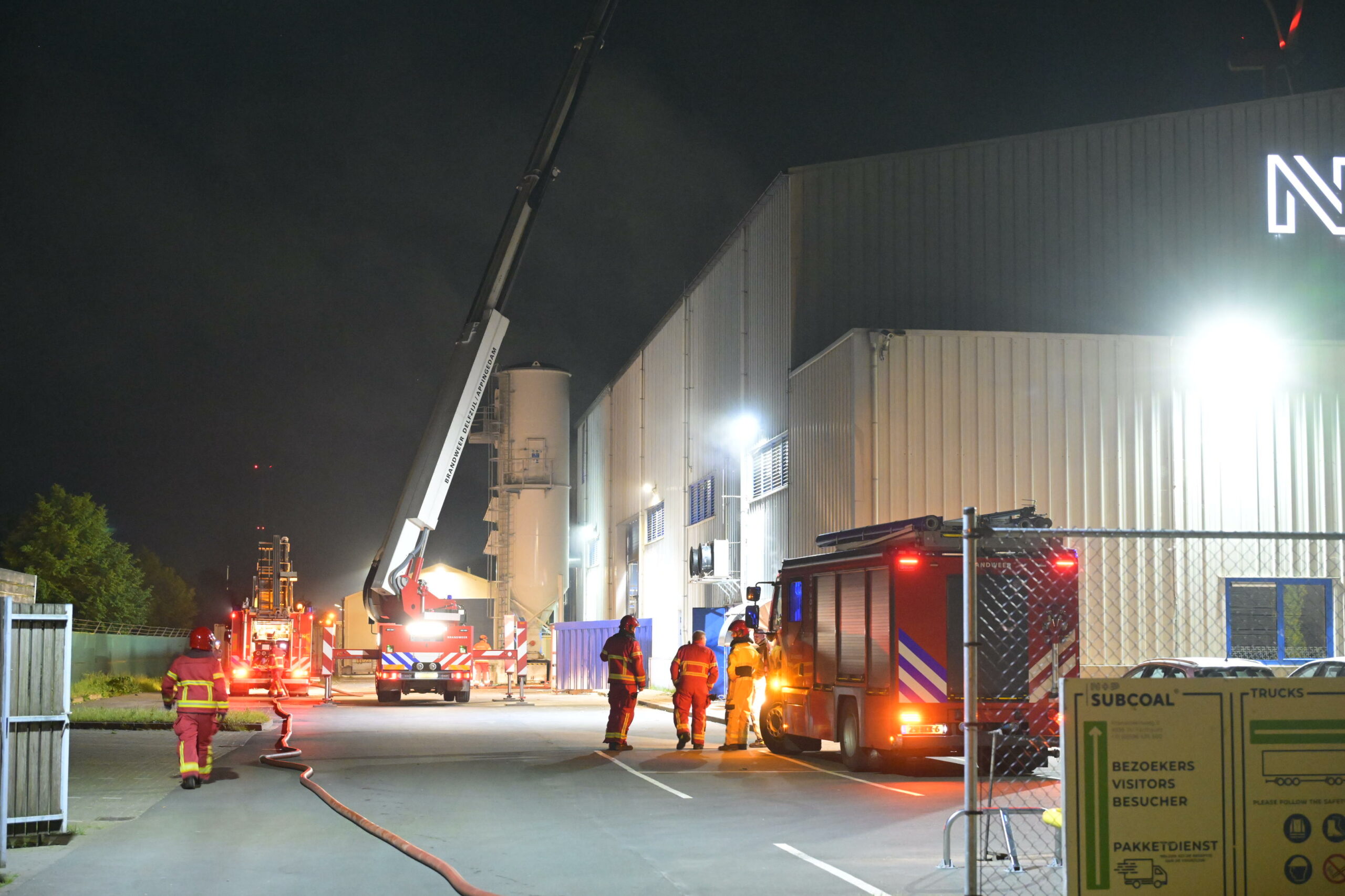 Nachtelijke brand bij N+P Subcoal in Farmsum