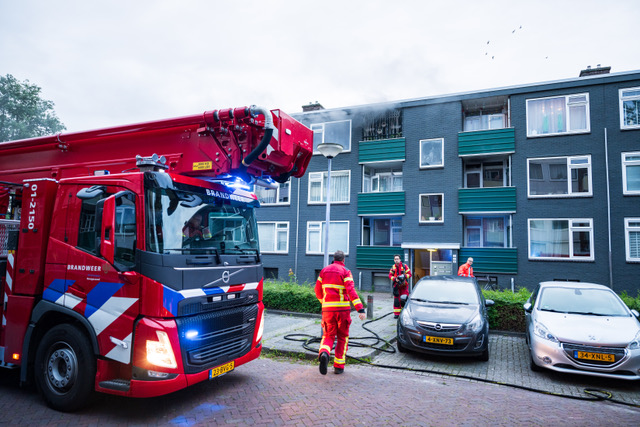 Achttien woningen ontruimd na brand in flatwoning