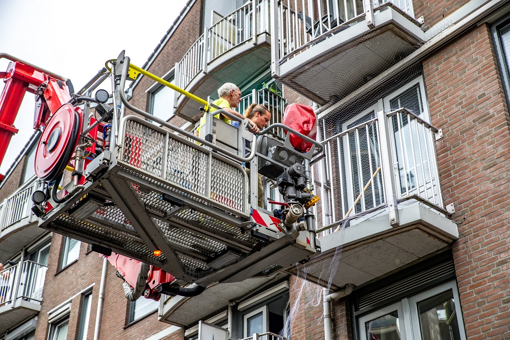 Twee vastzittende duiven door brandweer bevrijd