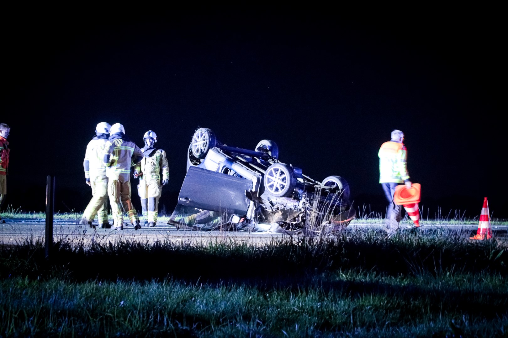 Ernstig ongeval op snelweg, traumahelikopter ter plaatse