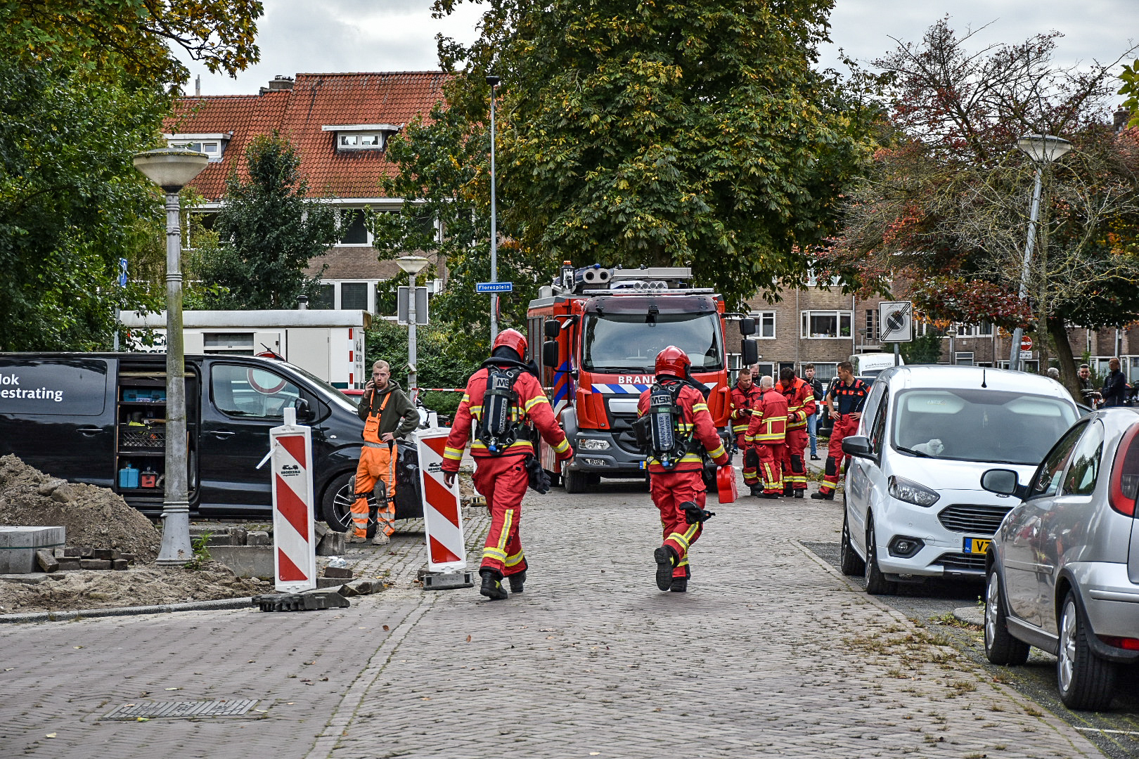 Gaslekkage door graafwerkzaamheden, gebied tijdelijk afgezet