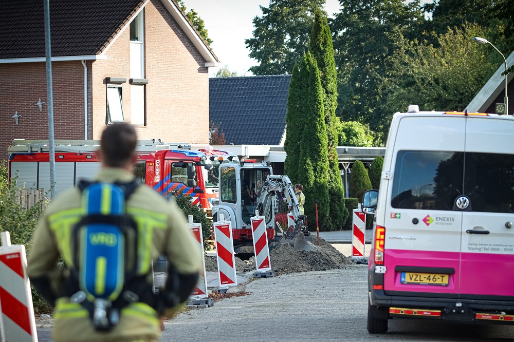 Groot gaslek ontstaan door graafwerkzaamheden