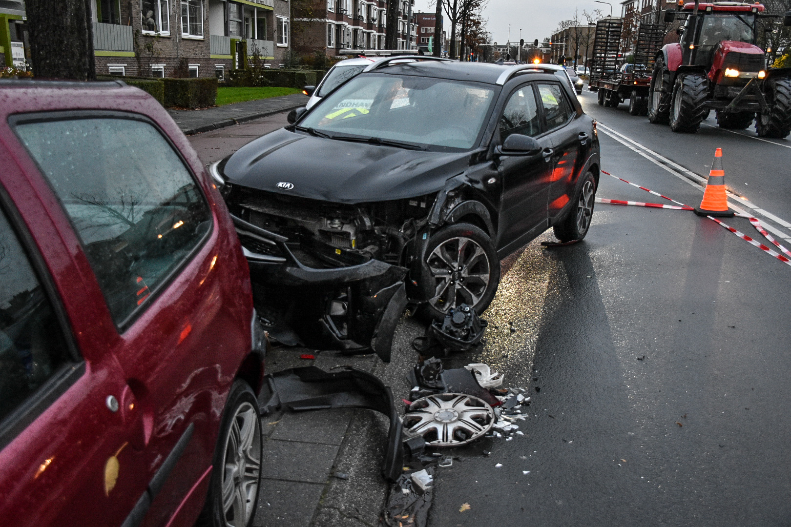 Forse schade na verkeersongeval in Groningen