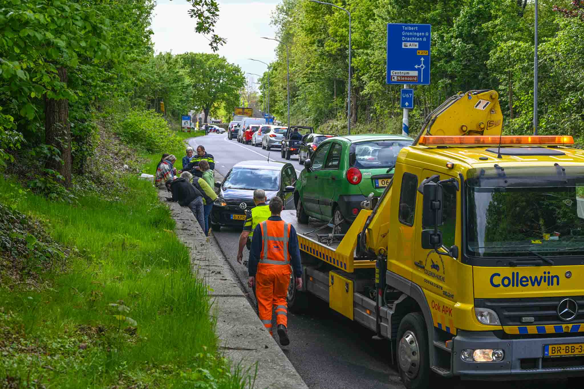 Zware kettingbotsing op drukke weg zorgt voor lange files