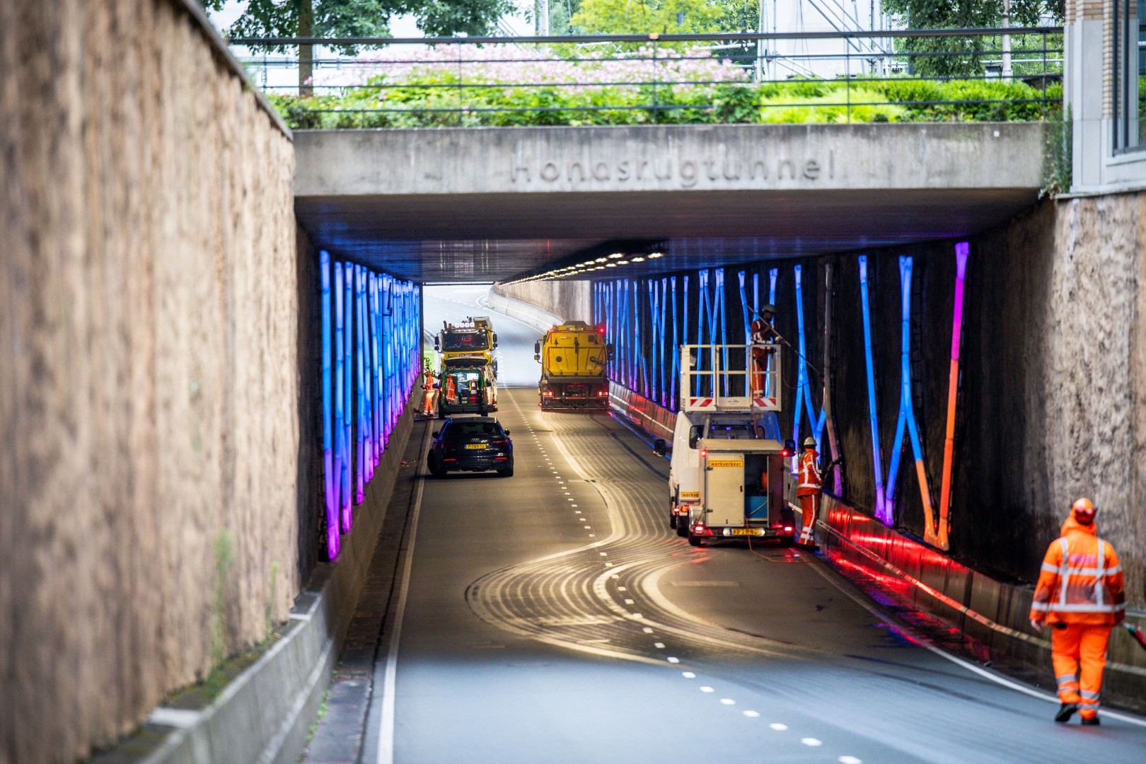 Verkeershinder door nachtelijke werkzaamheden in tunnel
