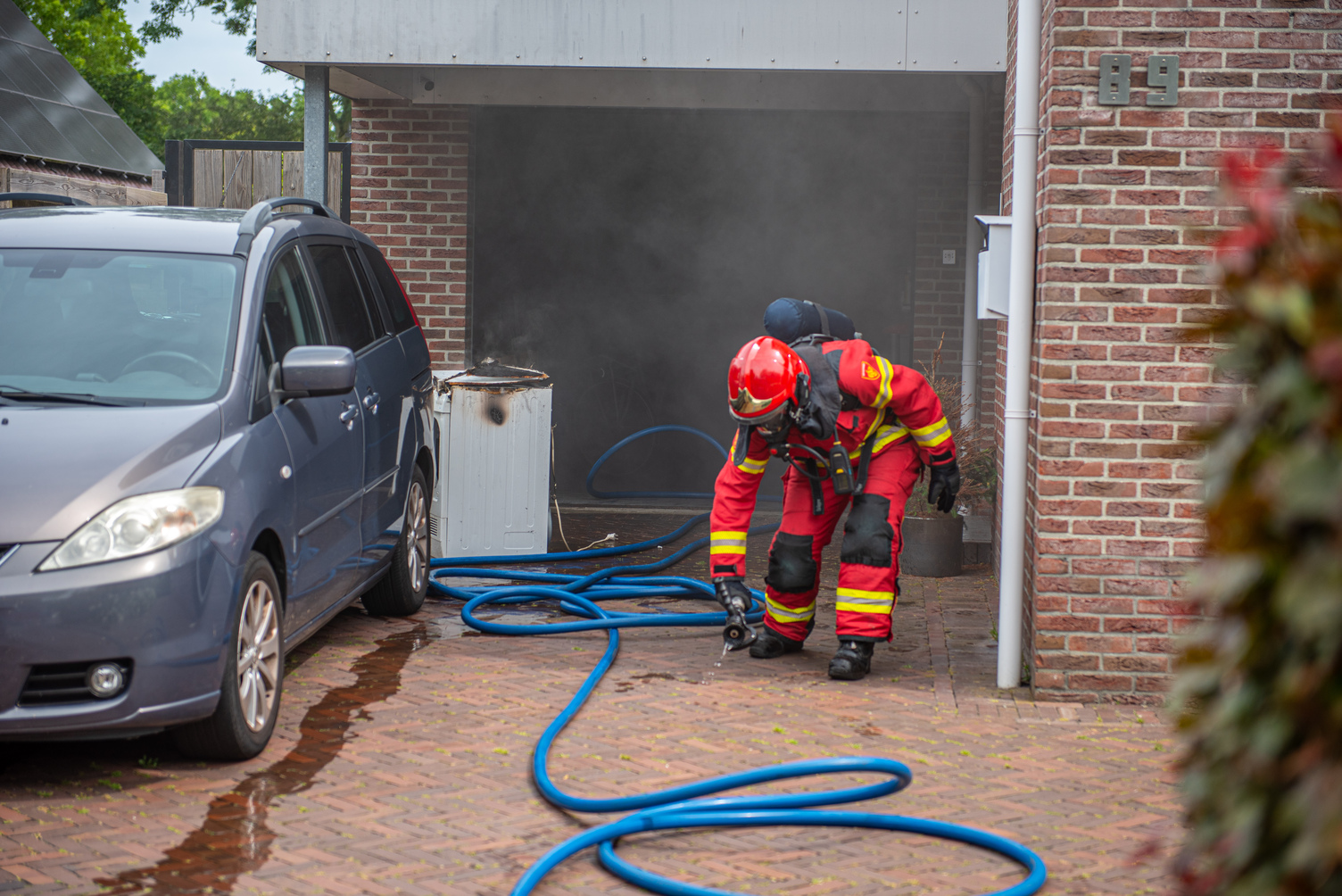 Woning vol rook door brand in droger