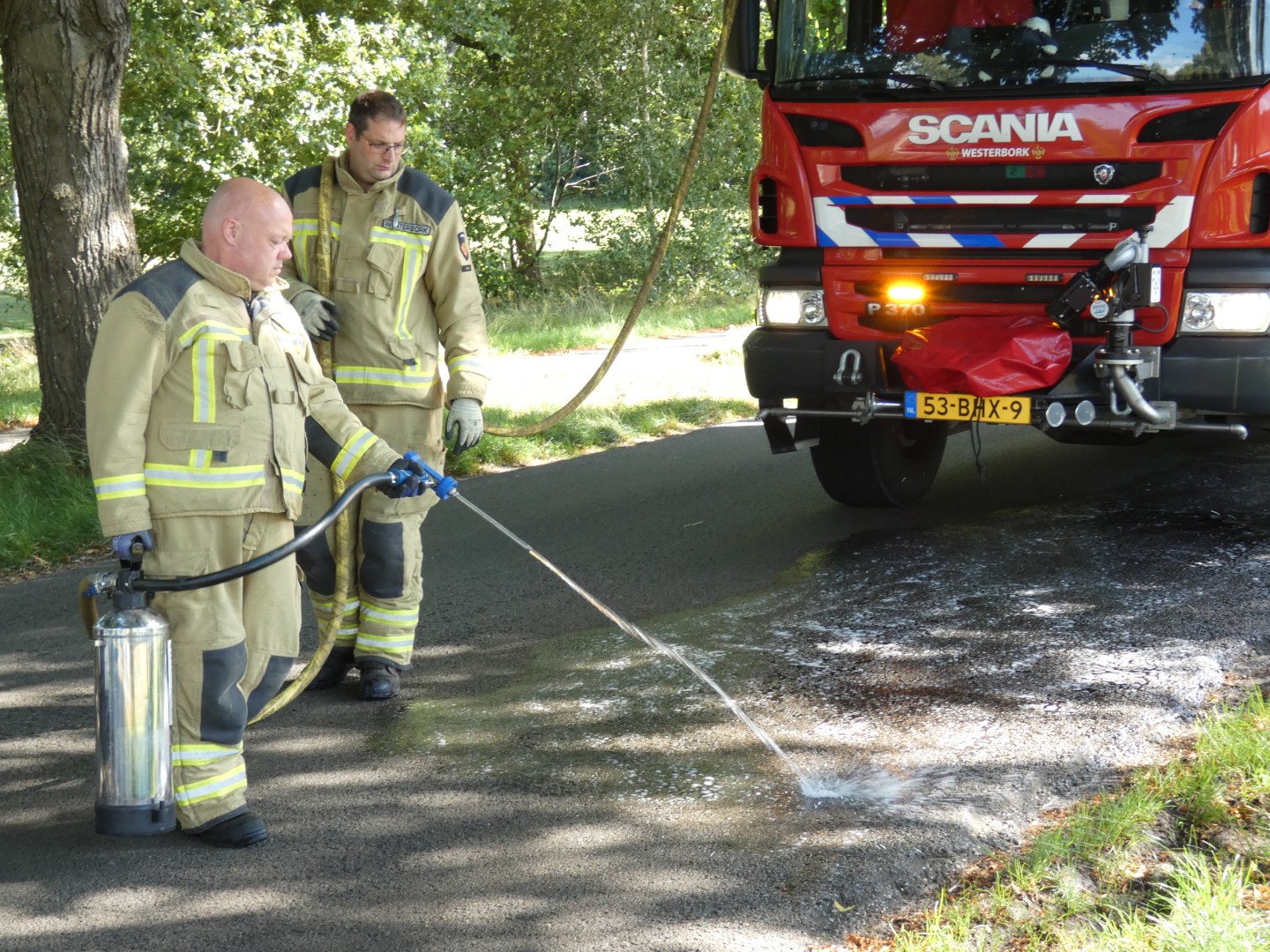 Lang oliespoor legt verkeer tijdelijk stil