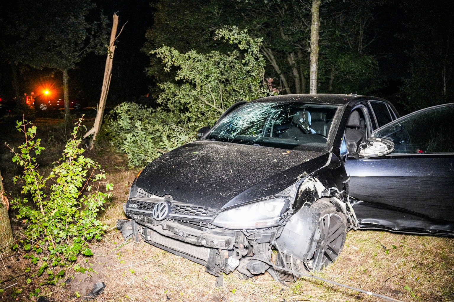 Auto vliegt uit de bocht en knalt tegen boom