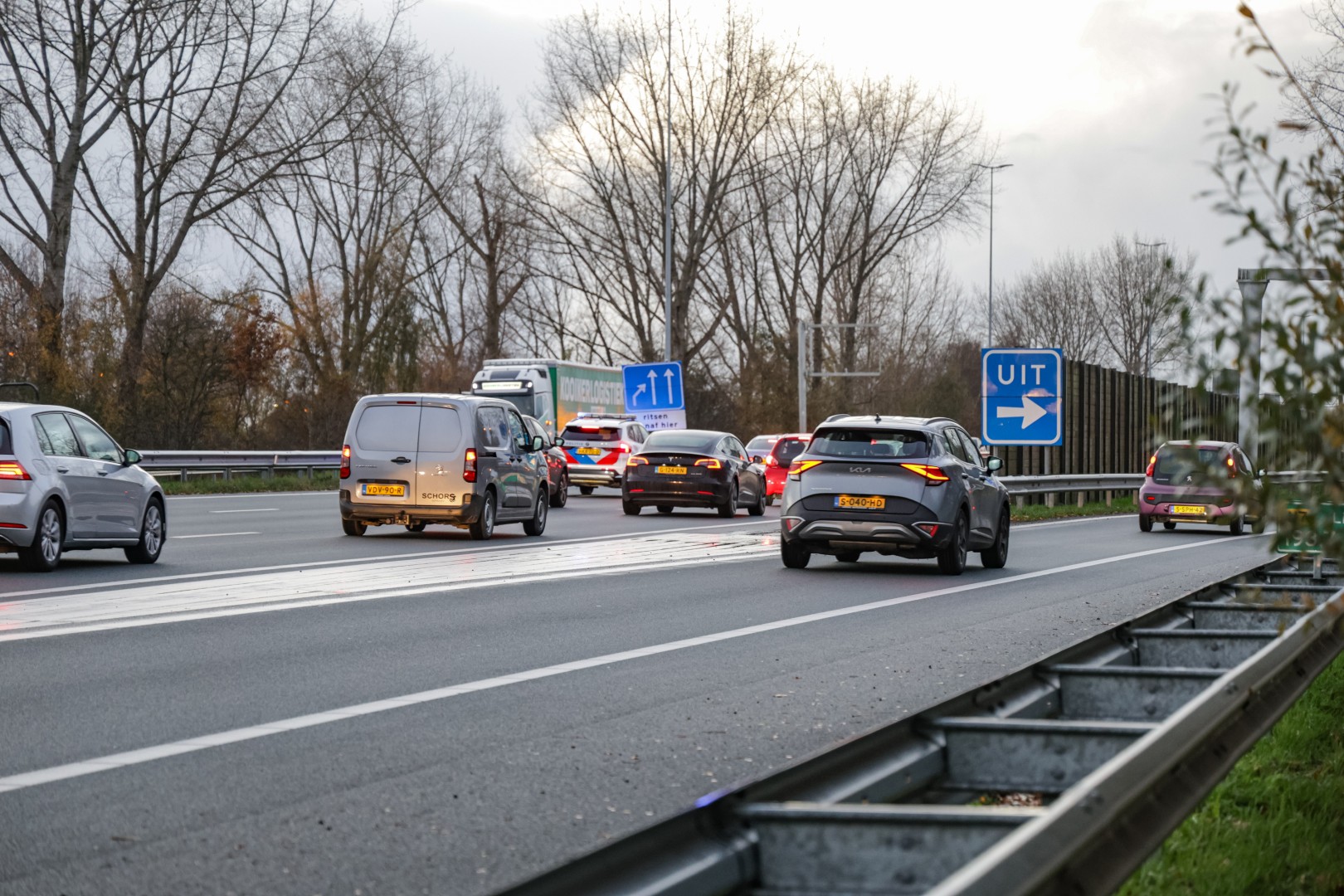 Vertraging op snelweg na ongeval