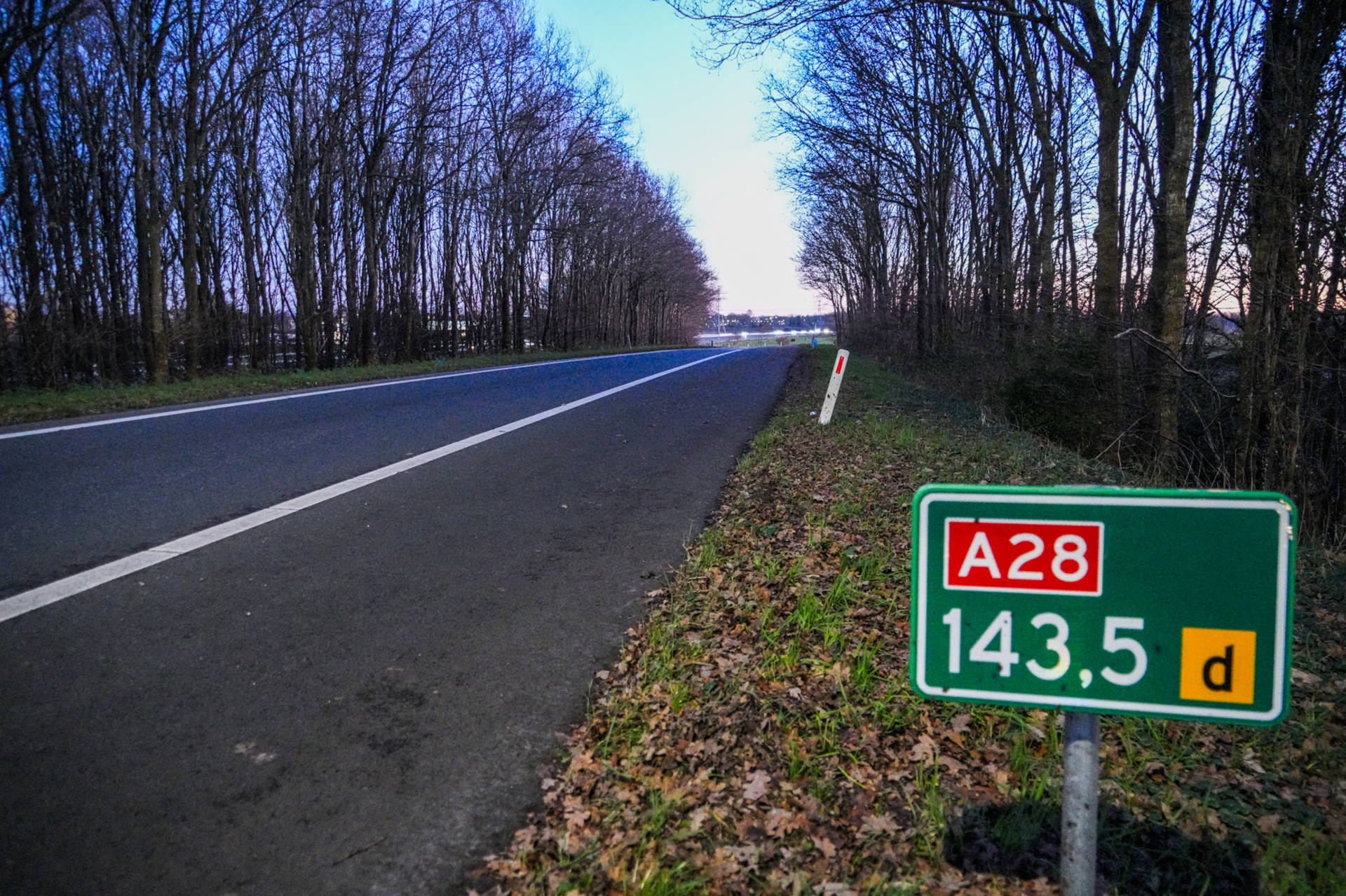 A28 afgesloten door gevaarlijke gladheid