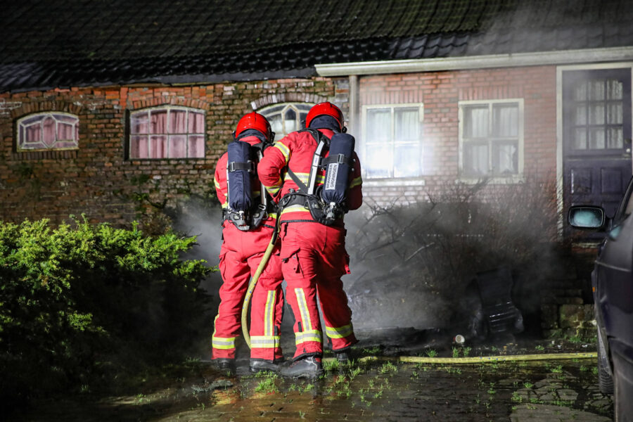 Containerbrand bij woonboerderij snel geblust