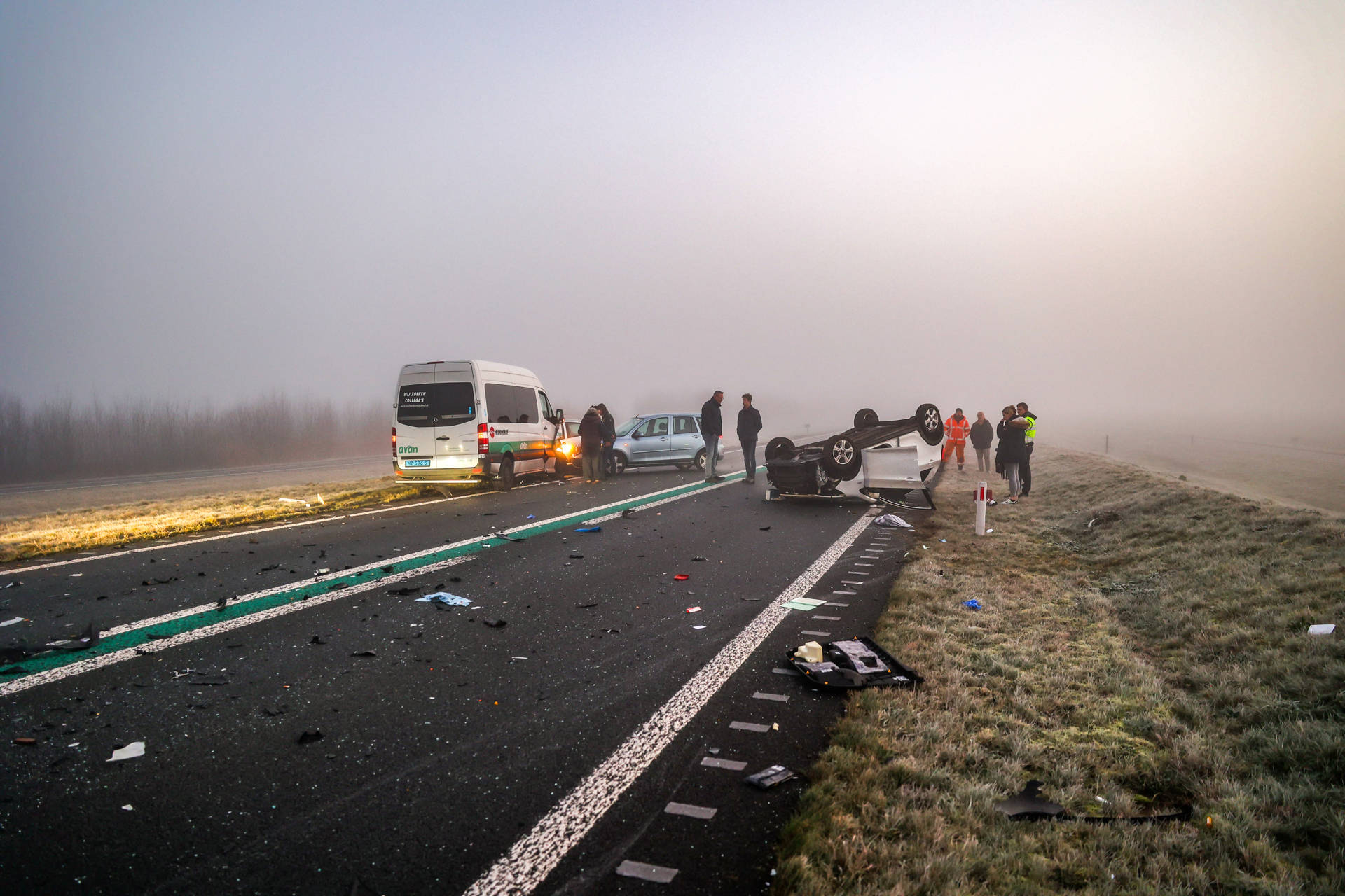 Grote ravage na ongeval op provinciale weg