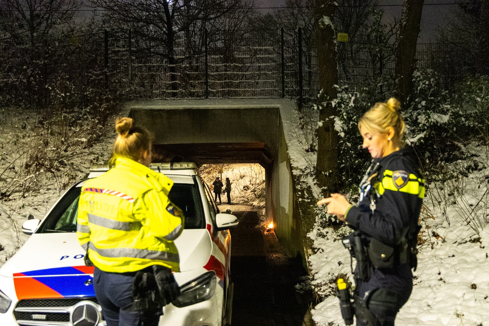 Buitenbrand onder viaduct
