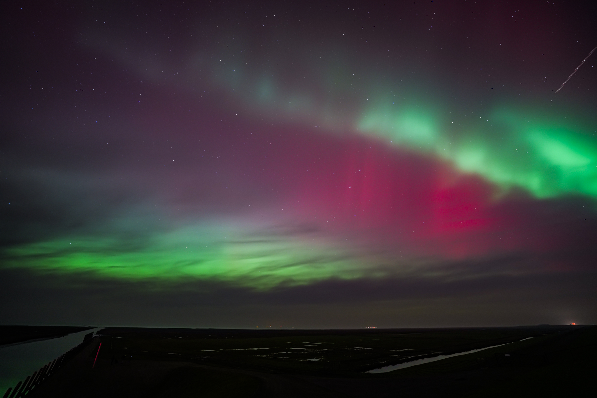 Spectaculair Noorderlicht zichtbaar aan de hemel