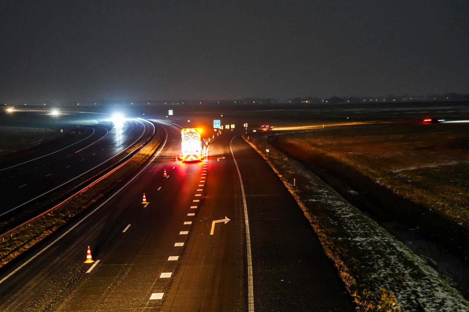 Meerdere ongevallen door ijzel op de snelweg