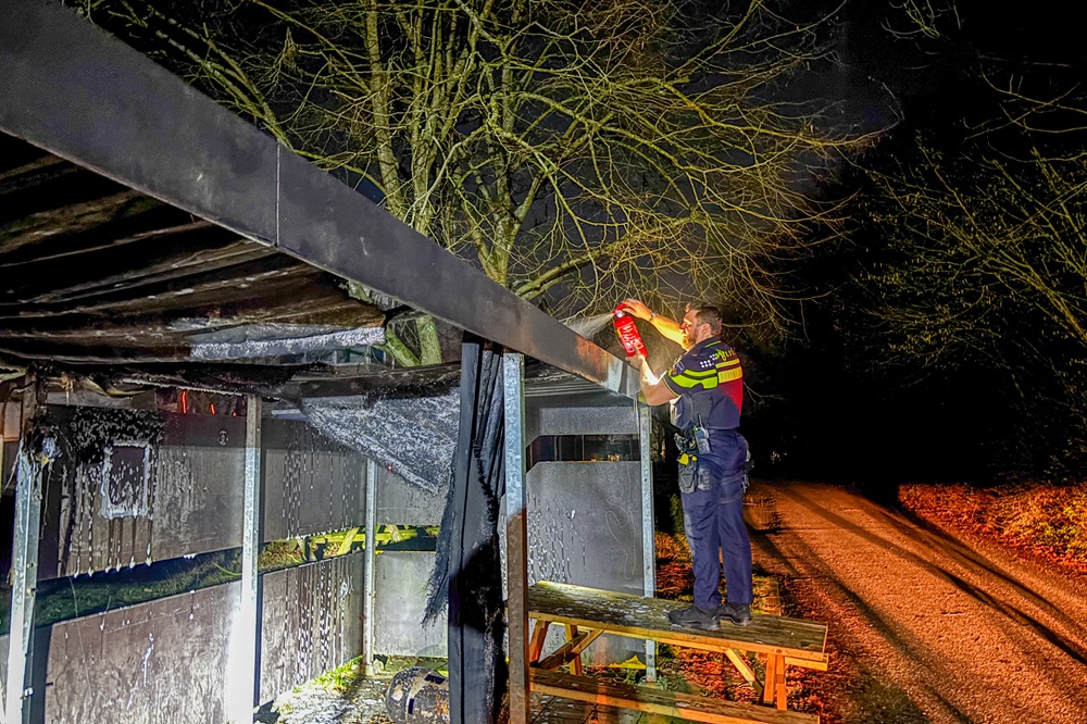 Overkapping vliegt in brand
