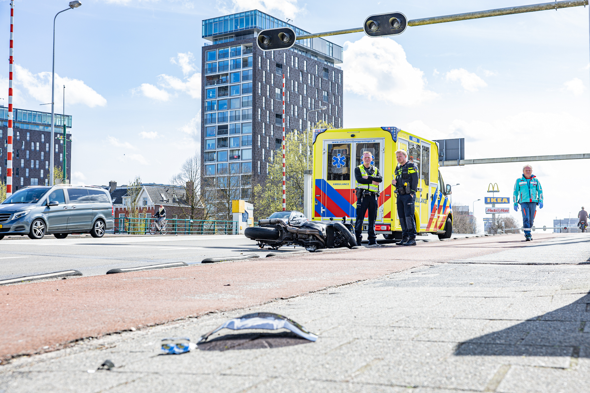 Motorrijder gewond na val