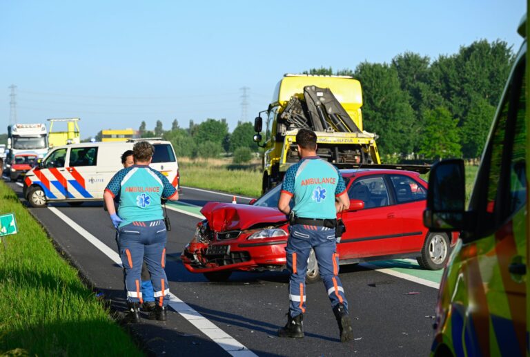 Lange file en veel schade door ongeval
