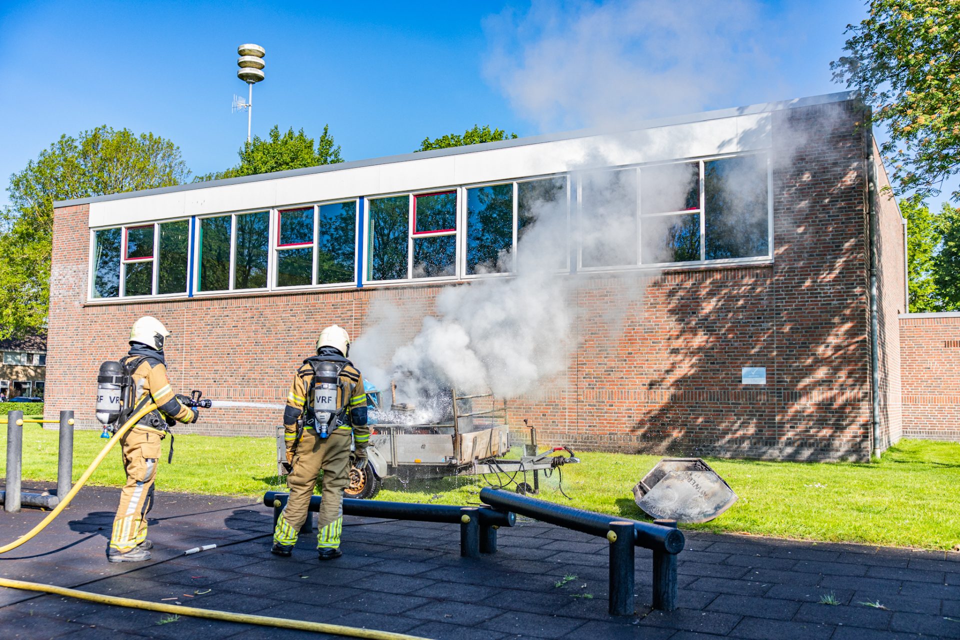 Hogedrukreiniger vliegt in brand
