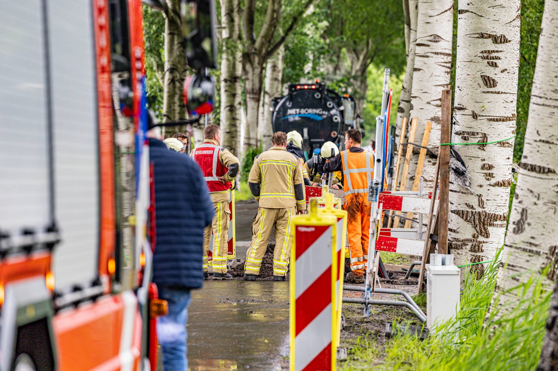 Gasleiding geraakt tijdens werkzaamheden